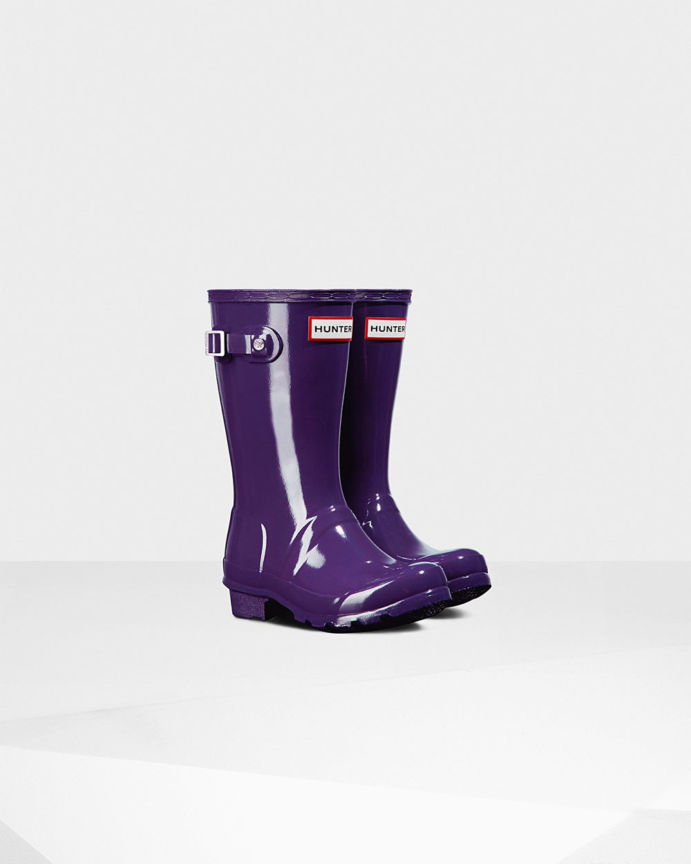 Hunter Original Big Gloss Rain Boots - Buy Online Kids Blue Purple - TVHLIJ930